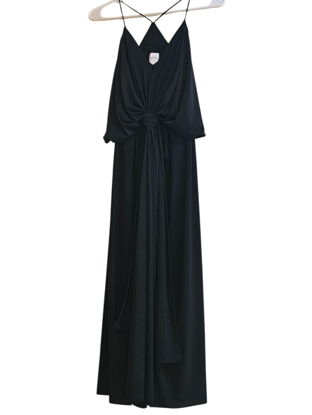 Nwot MISA Los Angeles Domino V-Neck Knot Front Maxi Cocktail Dress Large